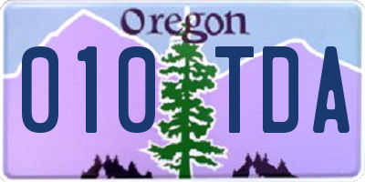 OR license plate 010TDA