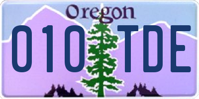 OR license plate 010TDE