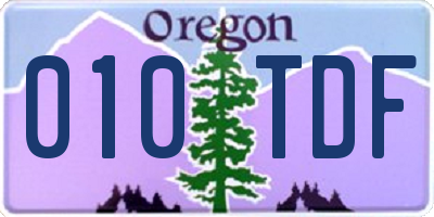OR license plate 010TDF