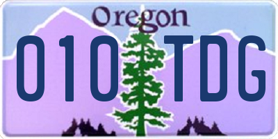 OR license plate 010TDG