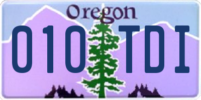 OR license plate 010TDI
