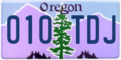 OR license plate 010TDJ