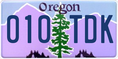 OR license plate 010TDK