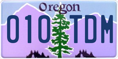 OR license plate 010TDM