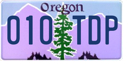 OR license plate 010TDP