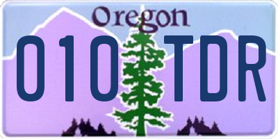 OR license plate 010TDR