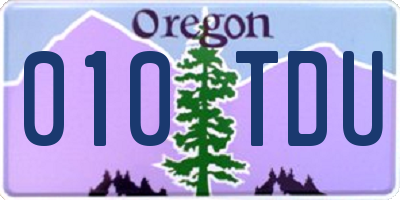 OR license plate 010TDU