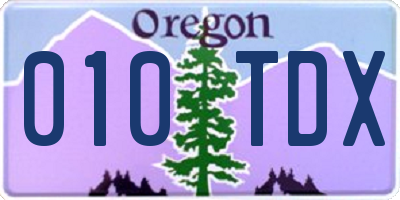 OR license plate 010TDX