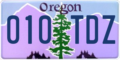 OR license plate 010TDZ