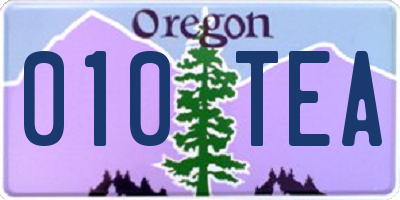 OR license plate 010TEA