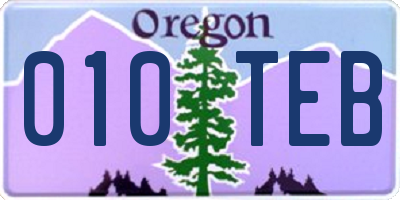 OR license plate 010TEB