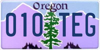 OR license plate 010TEG