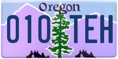 OR license plate 010TEH