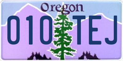 OR license plate 010TEJ