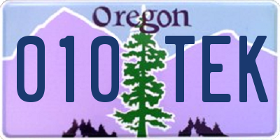 OR license plate 010TEK