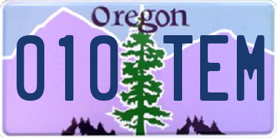 OR license plate 010TEM