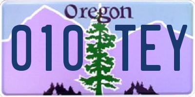 OR license plate 010TEY