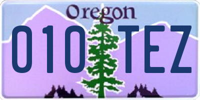 OR license plate 010TEZ