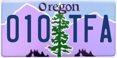 OR license plate 010TFA