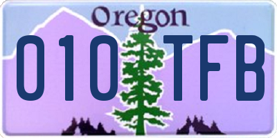 OR license plate 010TFB