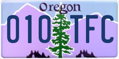 OR license plate 010TFC