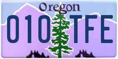 OR license plate 010TFE