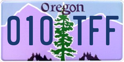 OR license plate 010TFF