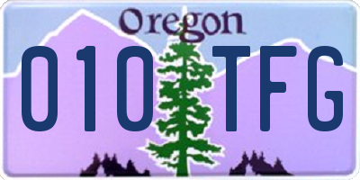 OR license plate 010TFG