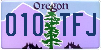 OR license plate 010TFJ
