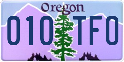 OR license plate 010TFO