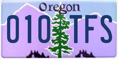 OR license plate 010TFS
