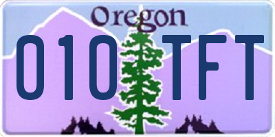 OR license plate 010TFT