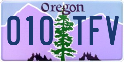 OR license plate 010TFV
