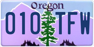 OR license plate 010TFW