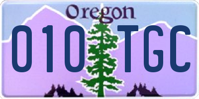 OR license plate 010TGC