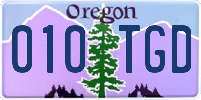 OR license plate 010TGD