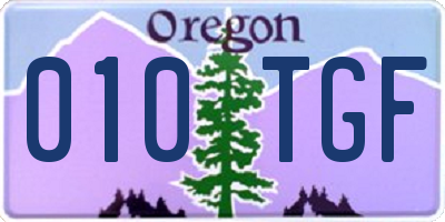 OR license plate 010TGF