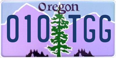 OR license plate 010TGG