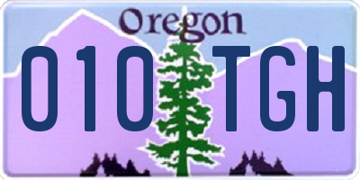 OR license plate 010TGH