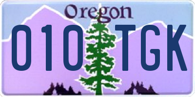 OR license plate 010TGK
