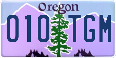OR license plate 010TGM
