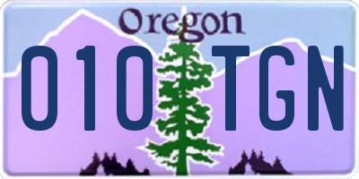 OR license plate 010TGN