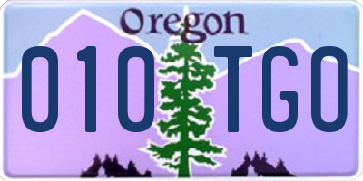 OR license plate 010TGO