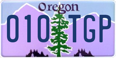 OR license plate 010TGP