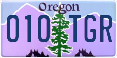 OR license plate 010TGR