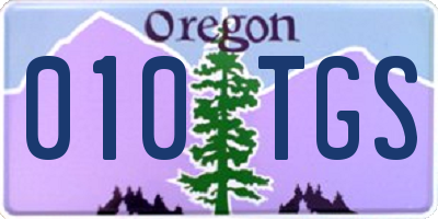 OR license plate 010TGS