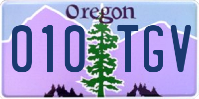 OR license plate 010TGV