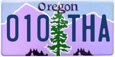 OR license plate 010THA