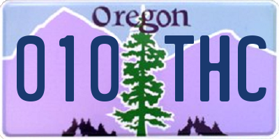 OR license plate 010THC