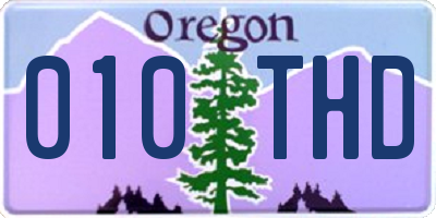 OR license plate 010THD